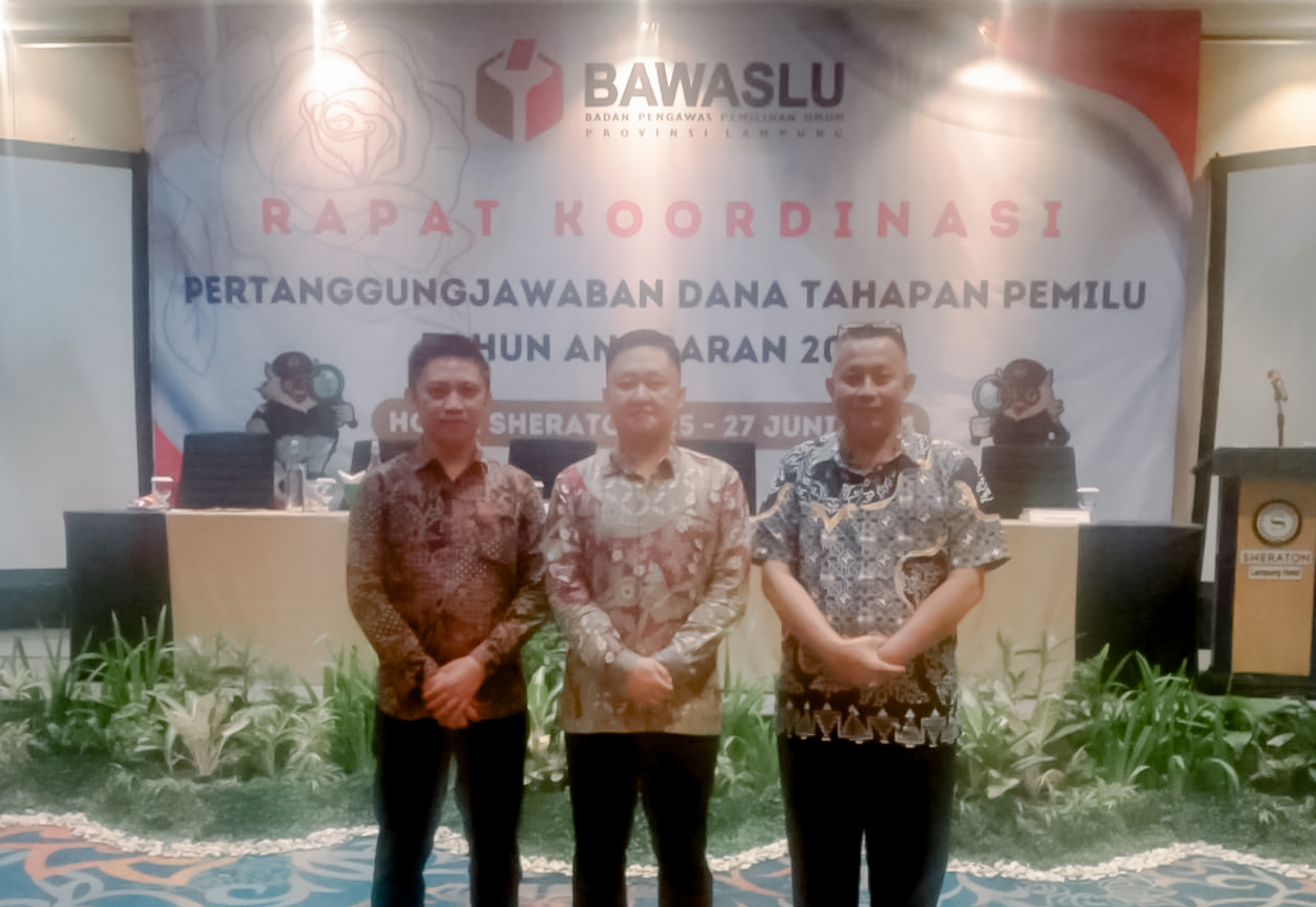 BAWASLU KABUPATEN TANGGAMUS HADIRI RAPAT KOORDINASI PERTANGGUNGJAWABAN DANA TAHAPAN PEMILU TAHUN ANGGARAN 2024