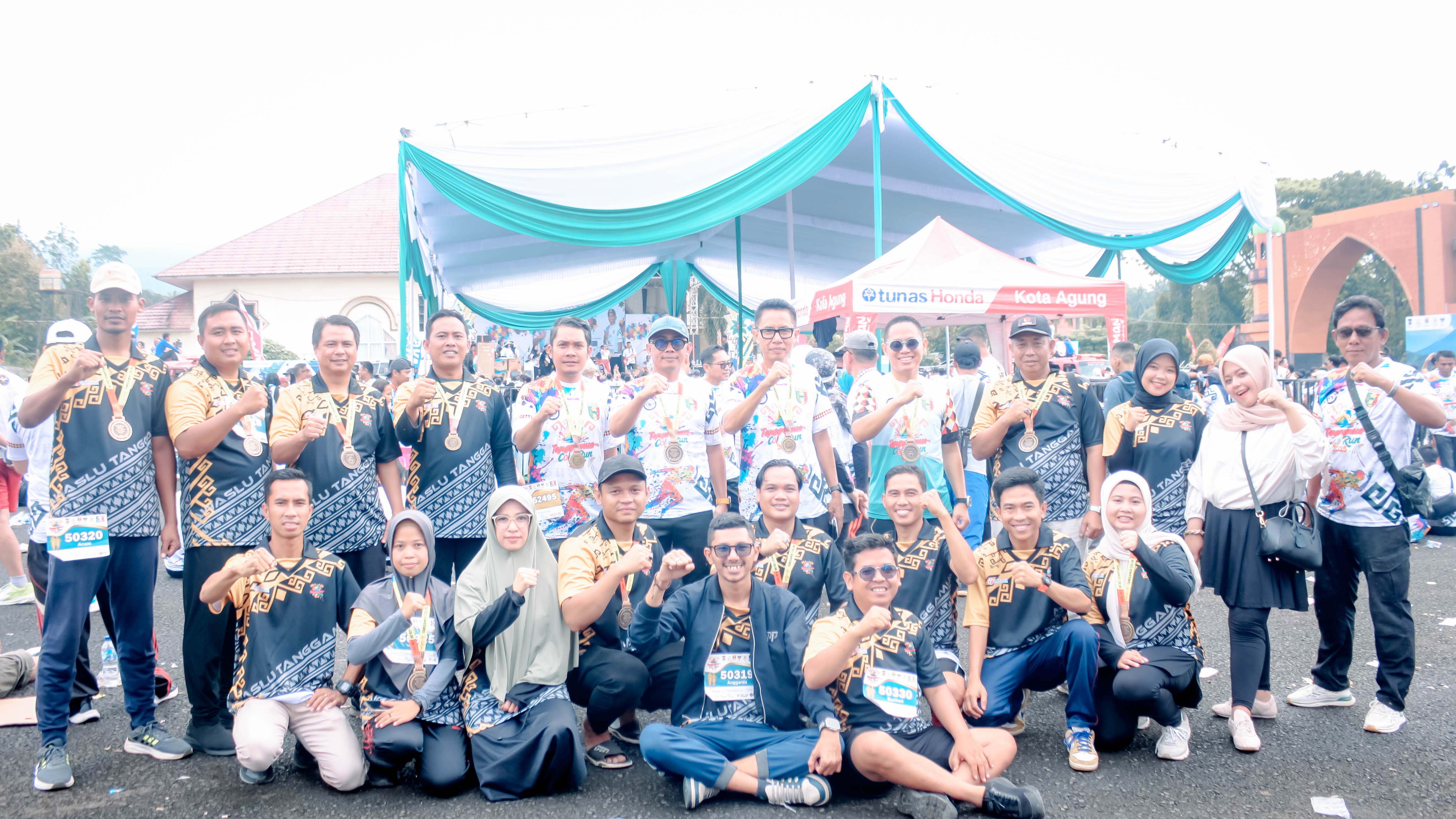 Sosialisasi Pengawasan Partisipatif (Soswatif) dalam rangkaian event Color Run Tanggamus pada Minggu (31/08)