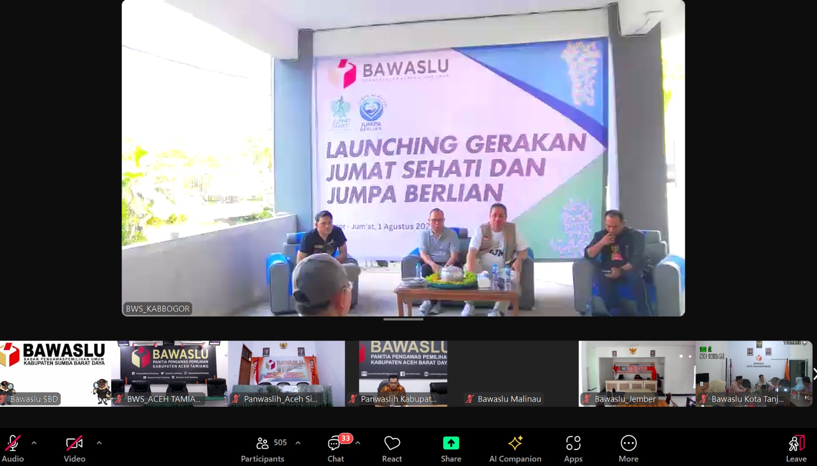 Bawaslu Tanggamus Dukung Launching Gerakan Jum’at Sehati dan Jumpa Berlian