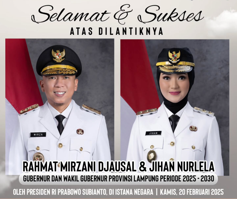 Bawaslu Kabupaten Tanggamus Ucapkan Selamat atas Pelantikan Gubernur dan Wakil Gubernur Lampung Masa Jabatan 2025–2030