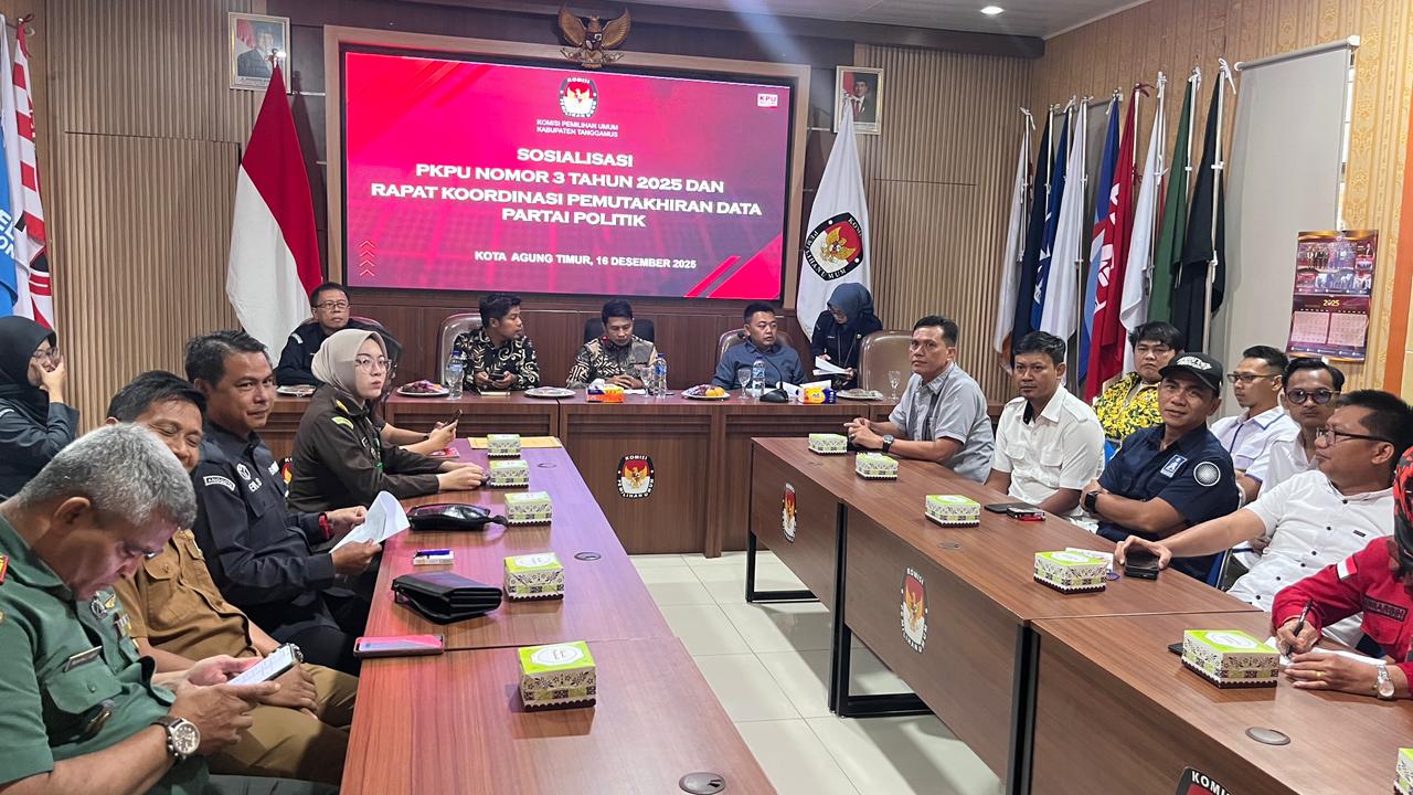 Bawaslu Tanggamus Ikuti Sosialisasi PKPU Nomor 3 Tahun 2025 dan Rakor Pemutakhiran Data Parpol