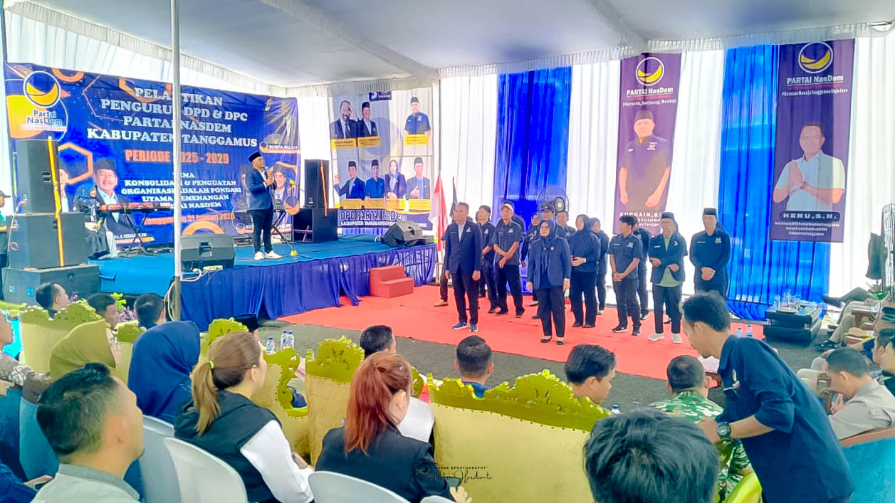 Ketua Bawaslu Tanggamus Hadiri Pelantikan Pengurus DPD dan DPC Partai NasDem Periode 2025–2029