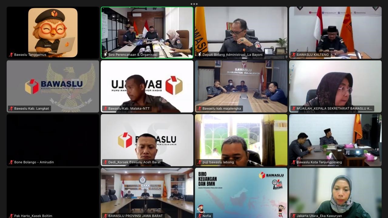 Perkuat Konsolidasi Kelembagaan, Bawaslu Tanggamus Hadiri Rapat Rutin Sekretariat Secara Daring