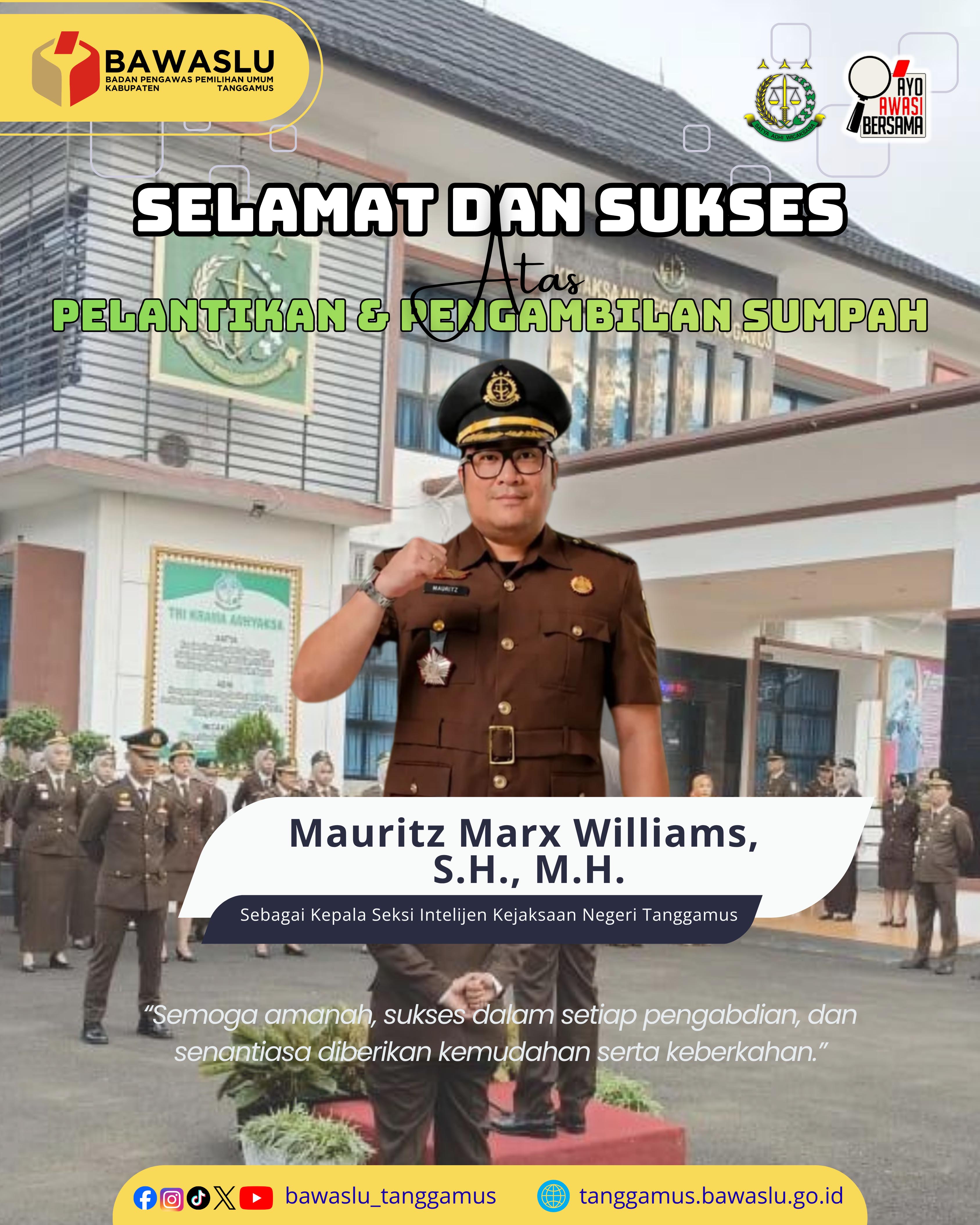 Selamat dan Sukses atas Pelantikan Kepala Seksi Intelijen Kejaksaan Negeri Tanggamus