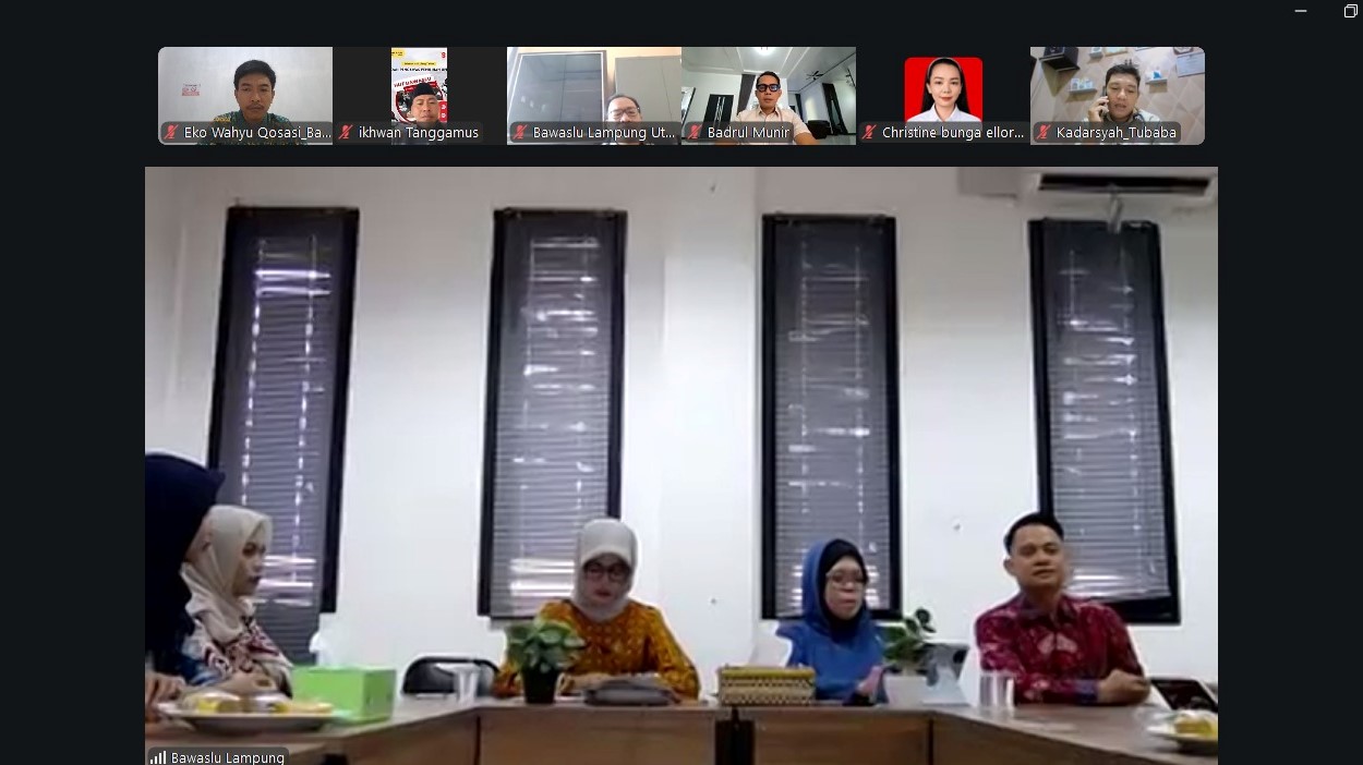 Bawaslu Tanggamus Ikuti Rapat Konsolidasi Pengawasan Pemutakhiran Data Pemilih Berkelanjutan Tingkat Provinsi