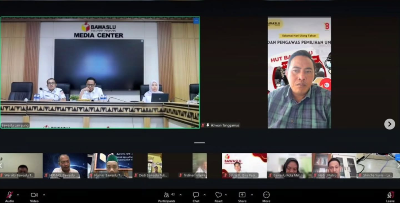 Bawaslu Tanggamus Ikuti Rapat Pemantauan Publikasi Media Sosial dan Pemberitaan Triwulan II Tahun 2026