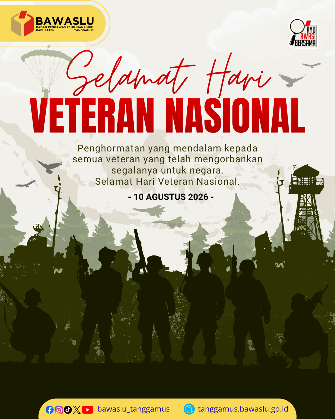 Bawaslu Kabupaten Tanggamus Ucapkan Selamat Hari Veteran Nasional 2026