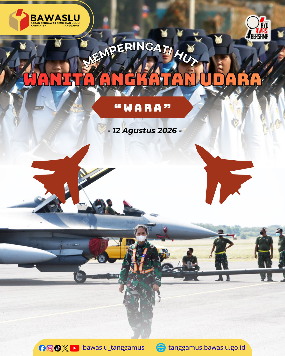 Bawaslu Tanggamus Sampaikan Apresiasi pada HUT Wanita Angkatan Udara (Wara)