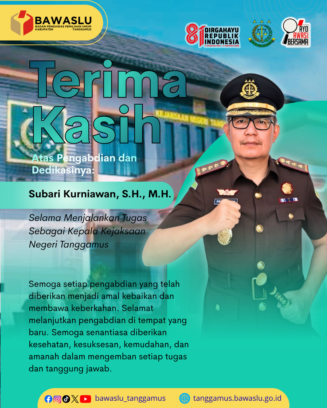Terima Kasih dan Penghargaan atas Pengabdian Bapak Subari Kurniawan, S.H., M.H.