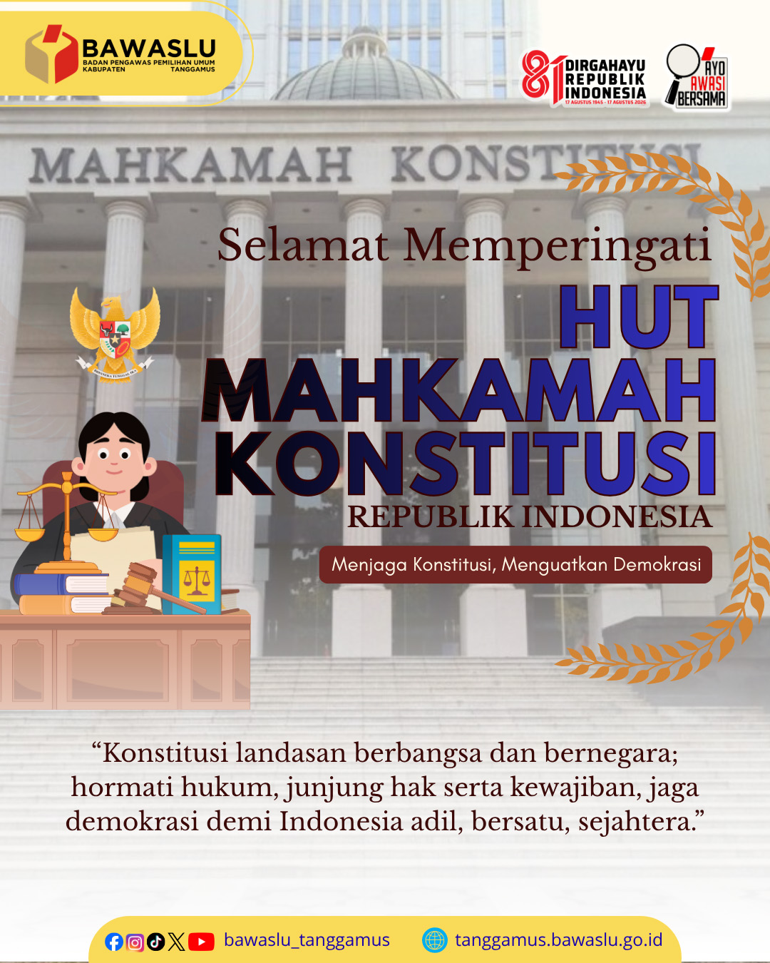 Selamat HUT Mahkamah Konstitusi Republik Indonesia