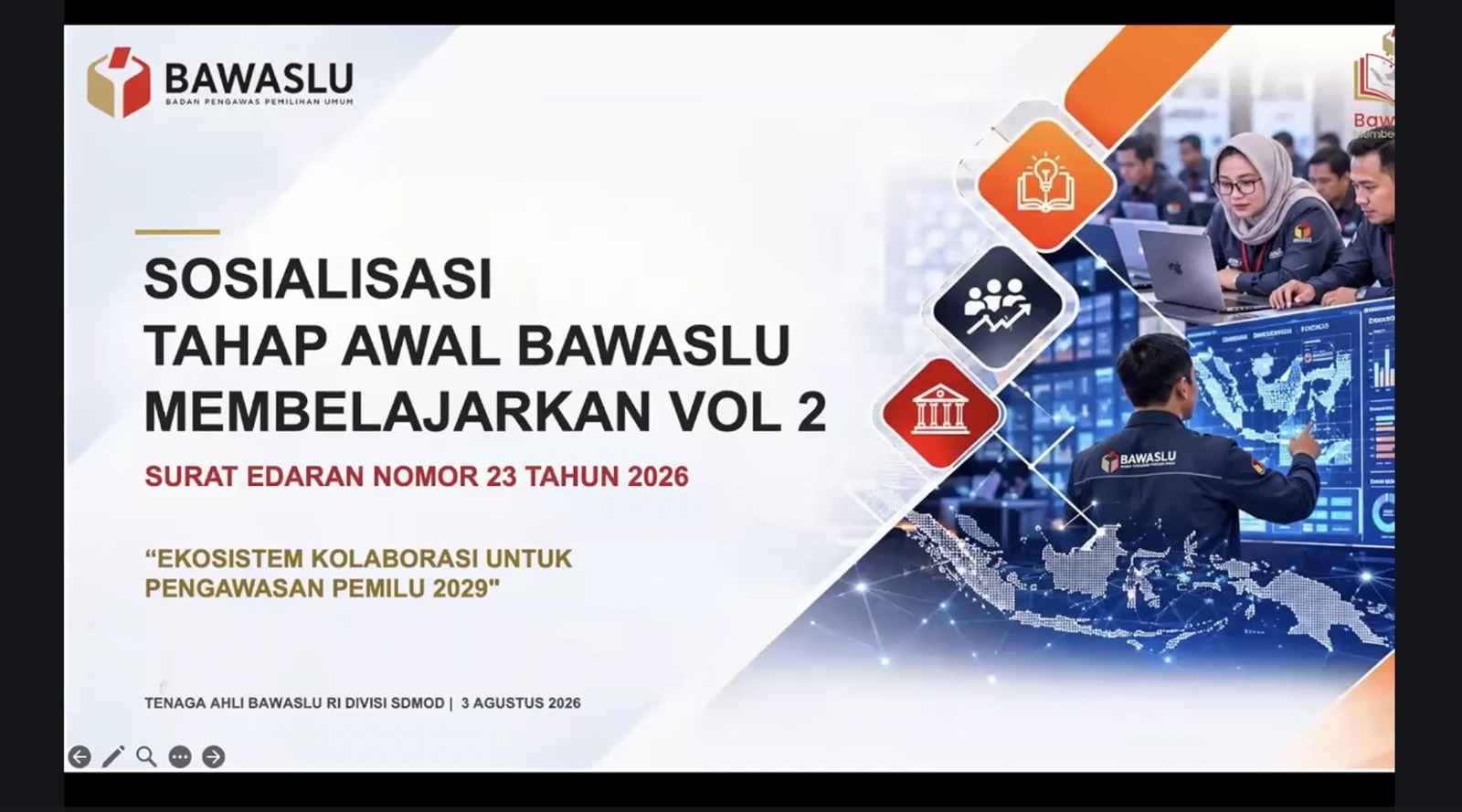Bawaslu Kabupaten Tanggamus Ikuti Sosialisasi Surat Edaran Bawaslu Membelajarkan Volume 2 Tahun 2026