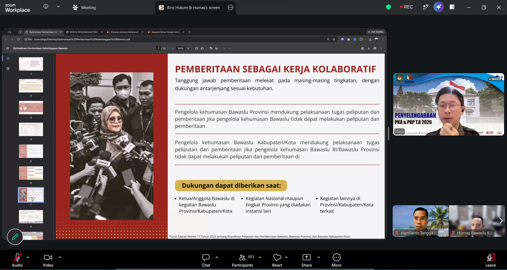 Bawaslu Tanggamus Ikuti Humas Upgrade Series #1: Penulisan Berita Efektif