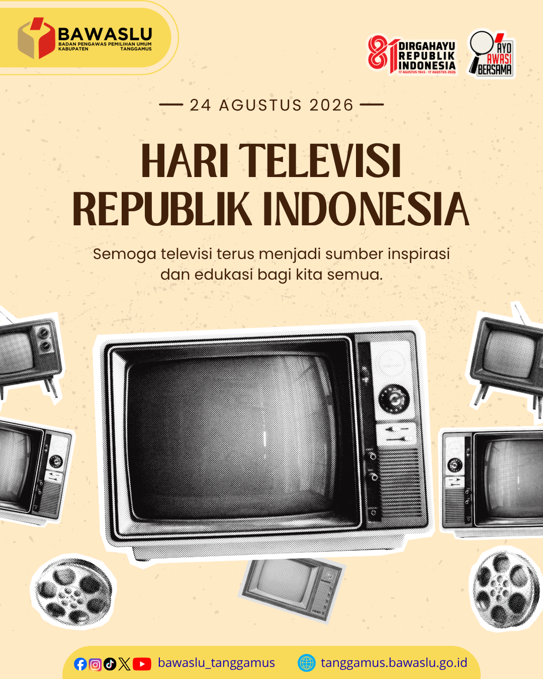 Bawaslu Tanggamus: Televisi Berkualitas, Masyarakat Cerdas, Indonesia Maju