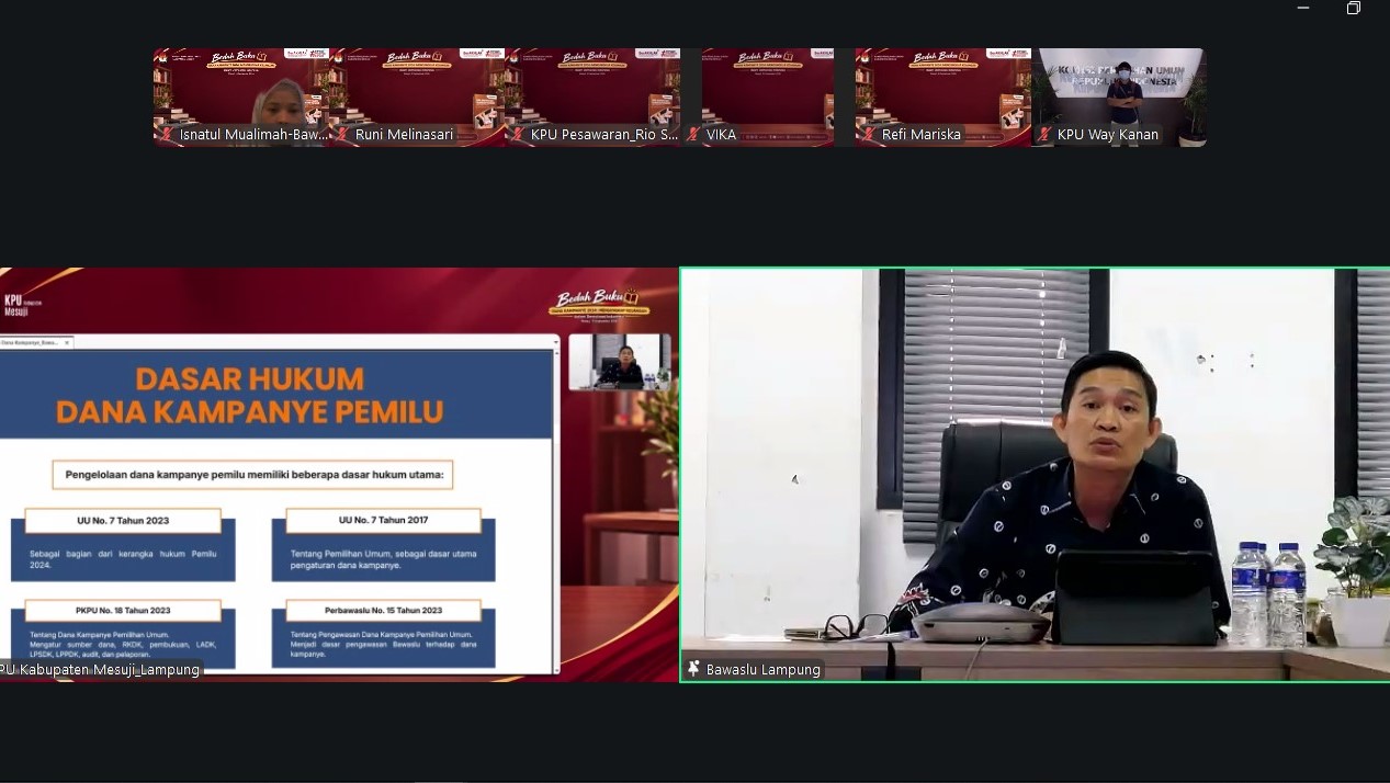 Bawaslu Tanggamus Ikuti Bedah Buku Seri 2 KPU, Perkuat Pemahaman tentang Alokasi Kursi DPR