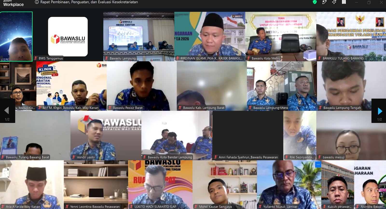 Bawaslu Tanggamus Ikuti Rapat Rutin Bawaslu Lampung, Bahas Penguatan Satker Mandiri