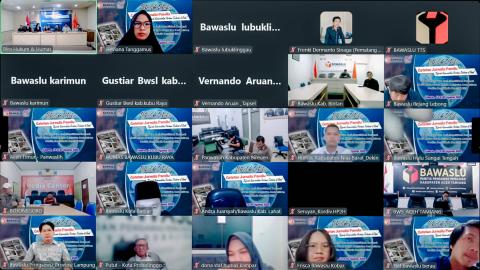 Bawaslu Kabupaten Tanggamus Ikuti Bedah Buku Catatan Jurnalis Pemilu