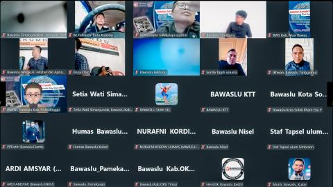 Bawaslu Kabupaten Tanggamus Ikuti Bedah Buku Catatan Jurnalis Pemilu