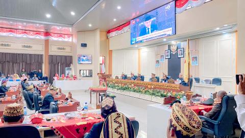 Bawaslu Kabupaten Tanggamus Hadiri Rapat Paripurna Istimewa DPRD dalam Rangka Pidato Kenegaraan Presiden RI