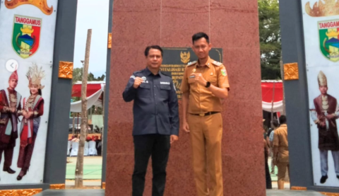 Bawaslu Kabupaten Tanggamus Hadiri Peresmian Taman Kota Ir. Soekarno di Kotaagung