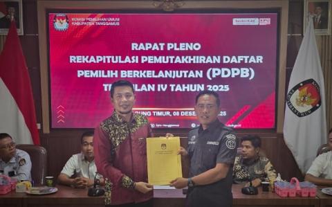 Bawaslu Tanggamus Hadiri Rapat Pleno Rekapitulasi PDPB Triwulan IV Tahun 2025, Pastikan Akurasi Data Pemilih
