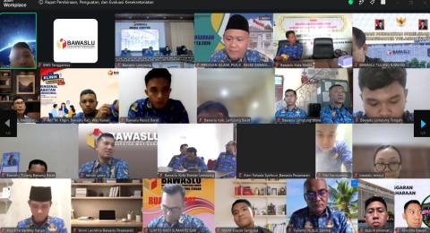 Bawaslu Tanggamus Ikuti Rapat Rutin Bawaslu Lampung, Bahas Penguatan Satker Mandiri