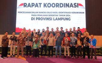 Bawaslu Kabupaten Tanggamus dan Panwaslu Kecamatan se-Kabupaten Tanggamus Hadiri Rapat Koordinasi Pencegahan di Bandar Lampung