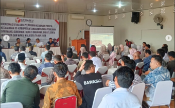 BAWASLU KABUPATEN TANGGAMUS GELAR RAPAT KOORDINASI EVALUASI PELAPORAN KEUANGAN PANWASCAM SE-KABUPATEN TANGGAMUS
