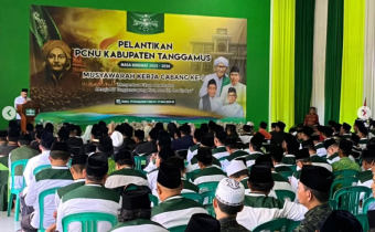 Bawaslu Kabupaten Tanggamus Hadiri Pelantikan PCNU dan Muskercab ke-1 Kabupaten Tanggamus