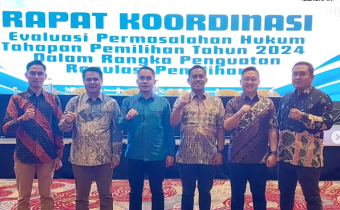 Bawaslu Tanggamus Hadiri Rapat Koordinasi Evaluasi Permasalahan Hukum Tahapan Pemilihan Tahun 2024